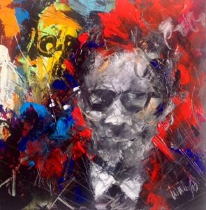 "Ragazzi di vita" (Pier Paolo Pasolini) olio e acrilico su tela 40×40